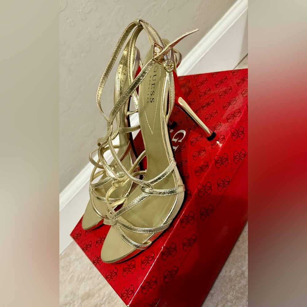 Gold Guess heels